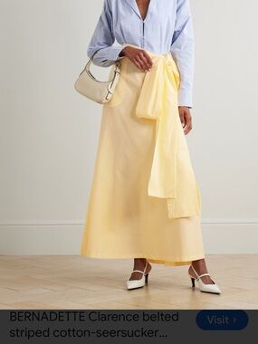 Bernadette Clarence Belted Maxi Skirt in Pale Yellow
